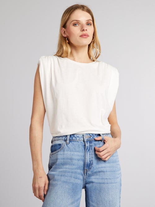 T-shirt sem mangas com ombreiras - Kiabi