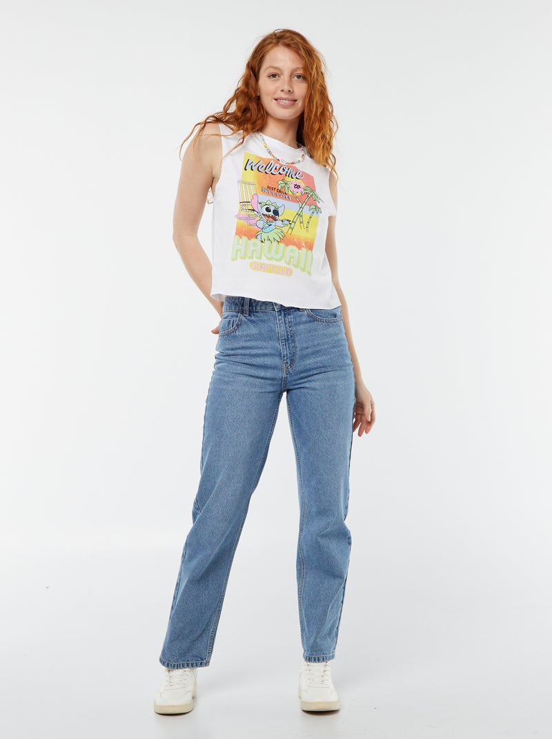 T-shirt sem mangas 'Disney' 'Stitch' BRANCO - Kiabi