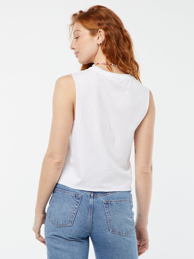 T-shirt sem mangas 'Disney' 'Stitch' BRANCO - Kiabi