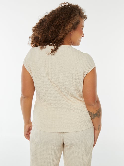 T-shirt sem mangas em malha gofrada - Kiabi