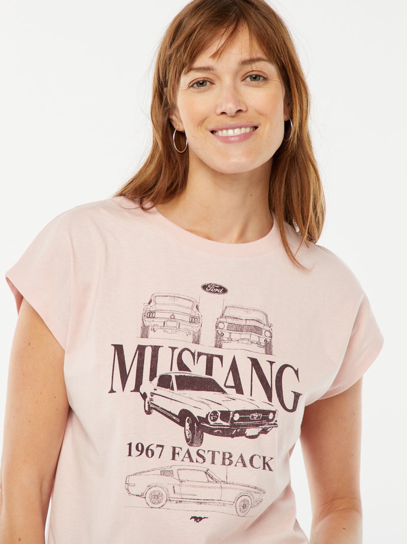 T-shirt sem mangas 'Mustang' 'Ford' ROSA - Kiabi