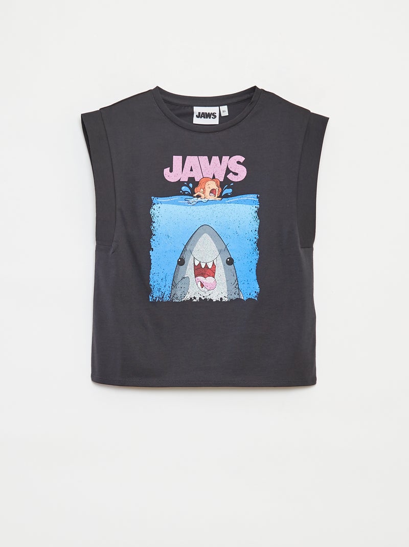 T-shirt sem mangas 'Tubarão' CINZA - Kiabi
