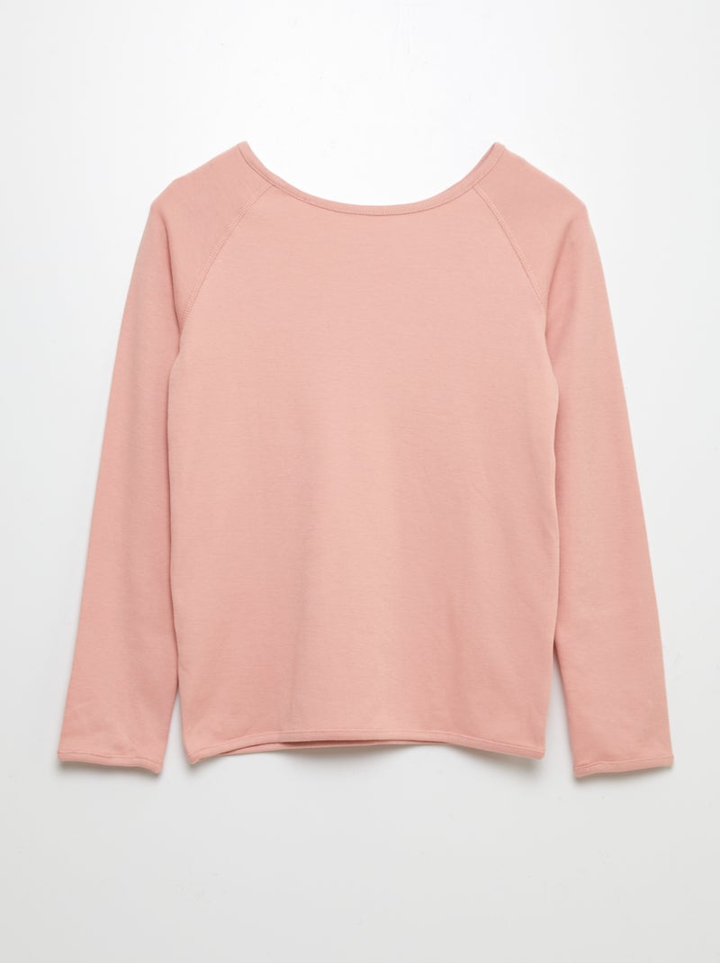 T-shirt sem sentido de manga comprida - coleção fácil de vestir ROSA - Kiabi