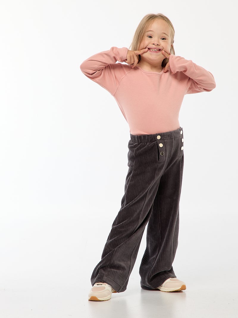 T-shirt sem sentido de manga comprida - coleção fácil de vestir ROSA - Kiabi