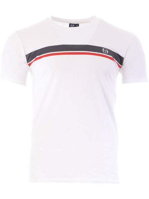 T-shirt Sergio Tacchini Stripe A para Homem Branco/Azul-Marinho - Kiabi