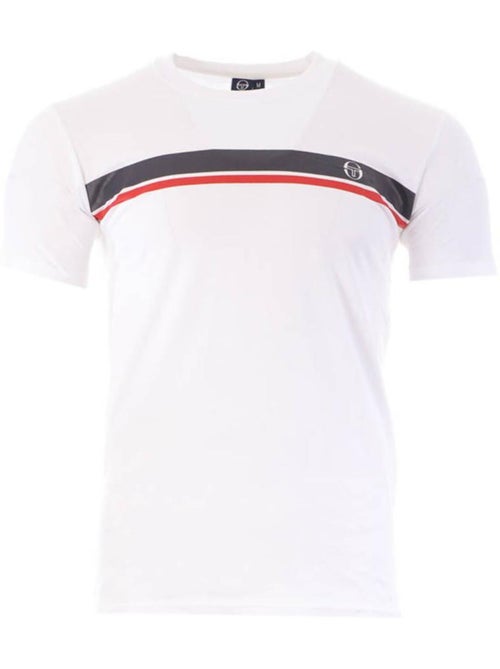 T-shirt Sergio Tacchini Stripe A para Homem Branco/Azul-Marinho - Kiabi
