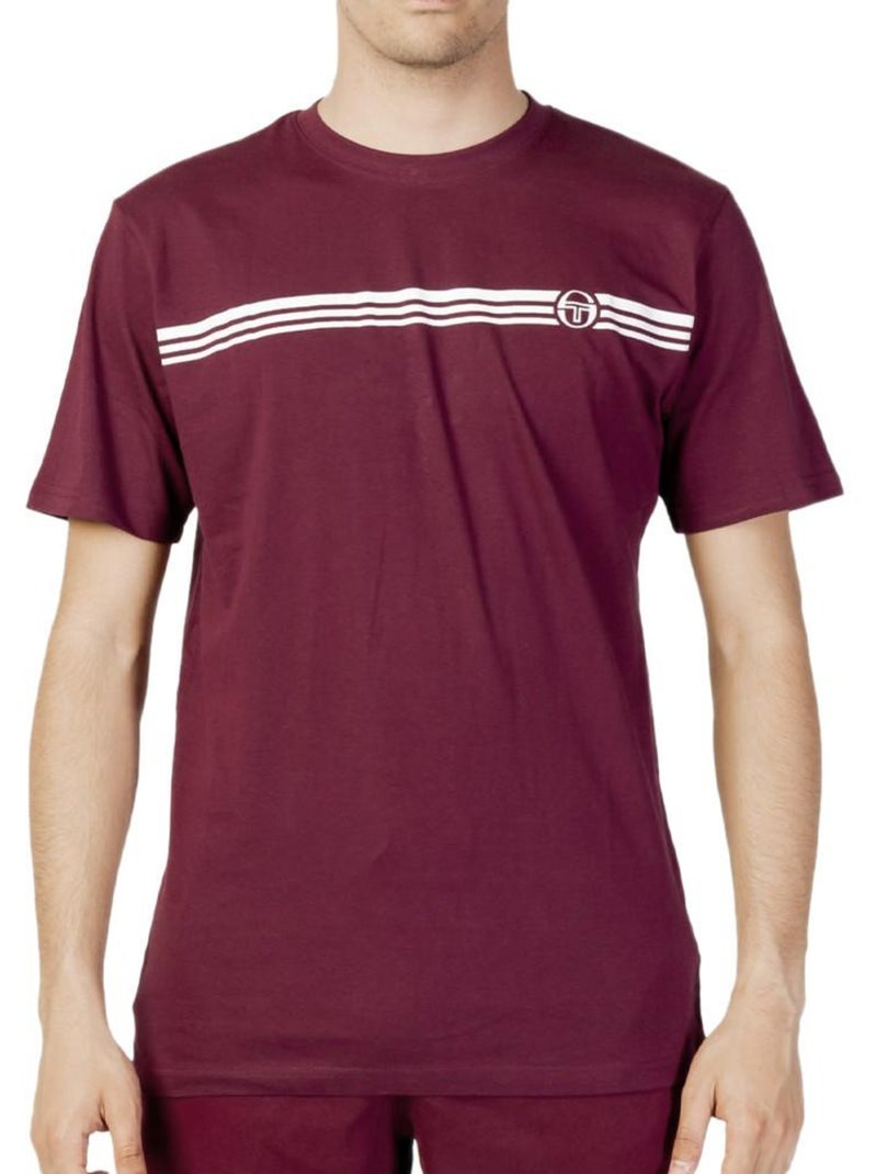 T-shirt Sergio Tacchini Stripe B Bordô para Homem Bordô - Kiabi