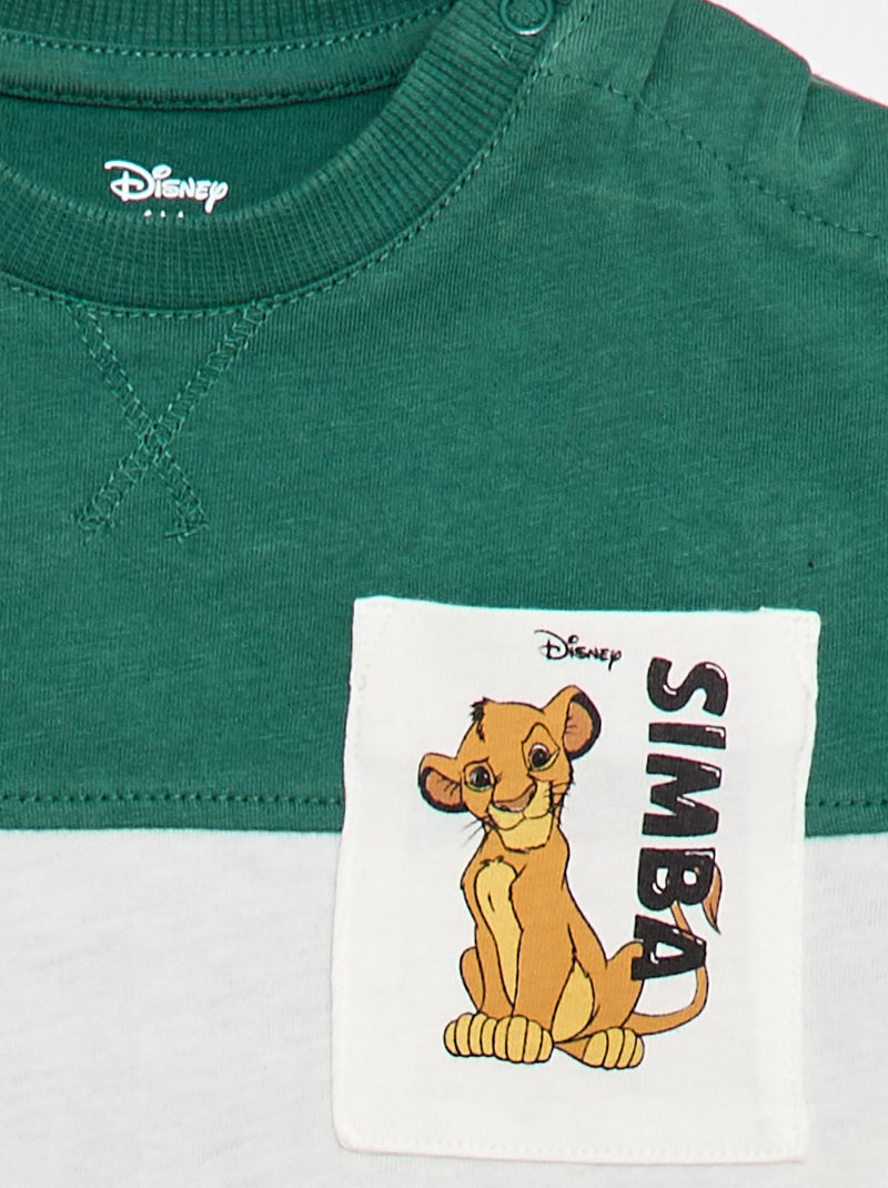 T-shirt 'Simba' com bolso no peito 'Disney' Verde - Kiabi