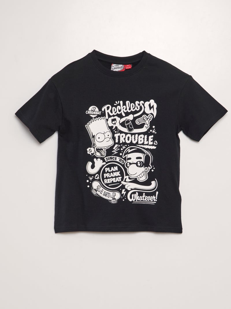 T-shirt 'Simpsons' de gola redonda Preto - Kiabi