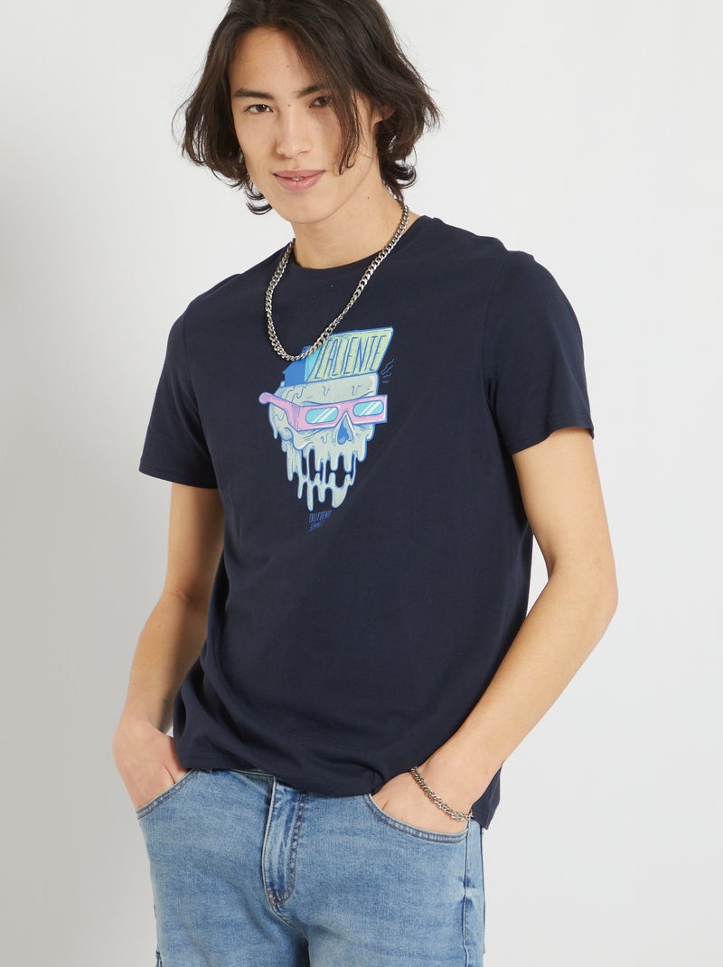 T-shirt 'skull California' AZUL - Kiabi