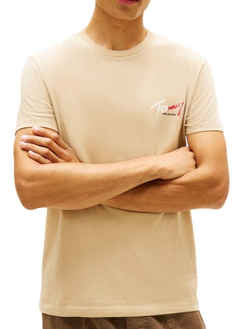 T-Shirt Slim Bege para Homem Tommy Hilfiger - Kiabi