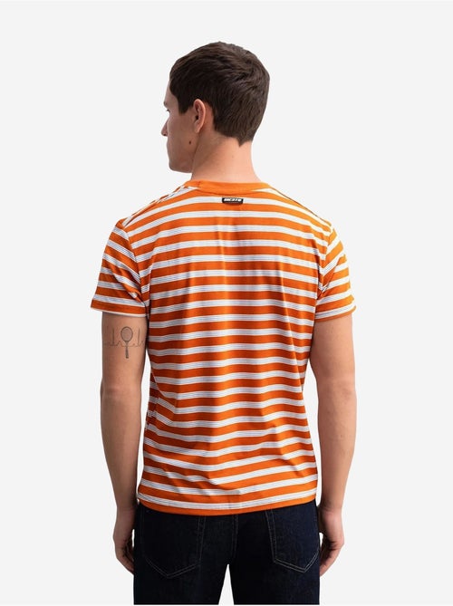 T-shirt slim fit às riscas com gola redonda giesto - Kiabi T-shirt slim fit às riscas com gola redonda giesto - Kiabi
