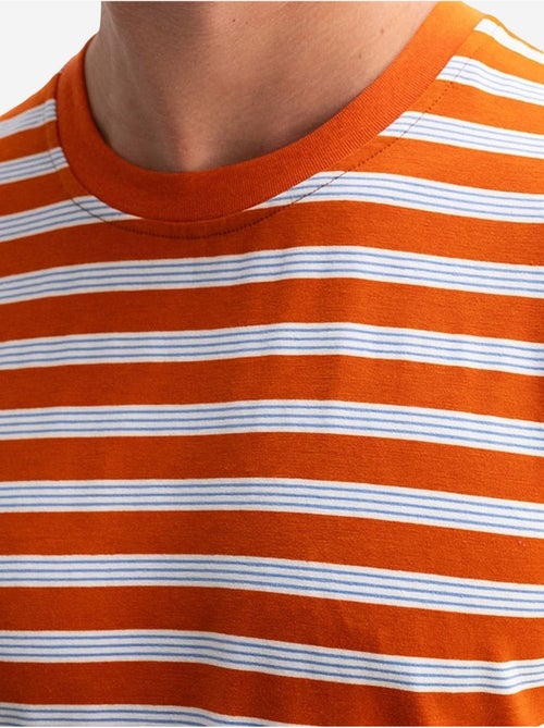 T-shirt slim fit às riscas com gola redonda giesto - Kiabi T-shirt slim fit às riscas com gola redonda giesto - Kiabi