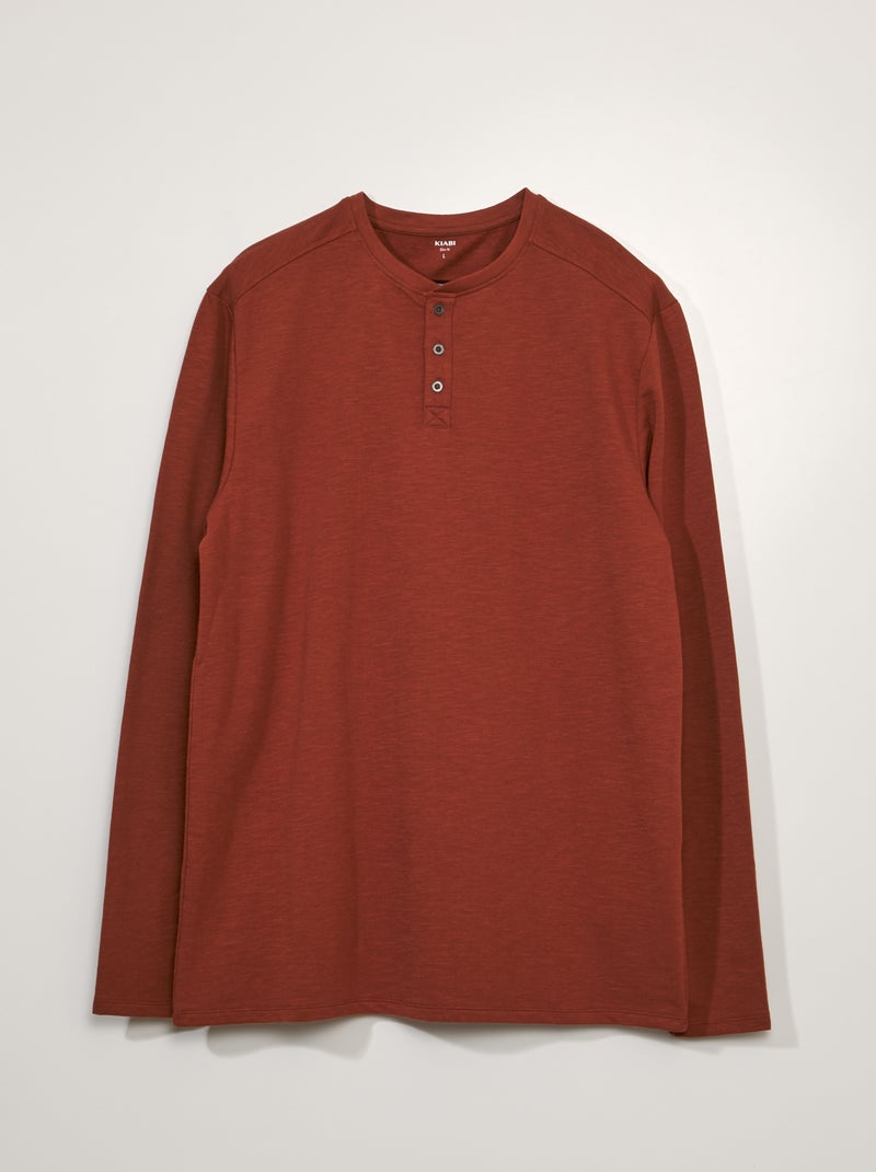 T-shirt slim fit de manga comprida +1,90 m MARROM - Kiabi