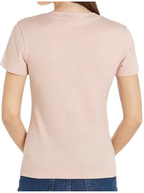 T-shirt Slim Rosa Calvin Klein Jeans Monologo para Mulher - Kiabi