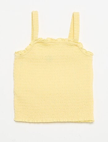 T-shirt smockada de alças