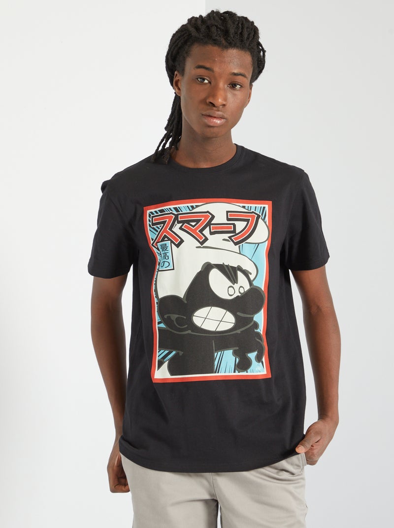 T-shirt 'Smurfs' Preto - Kiabi