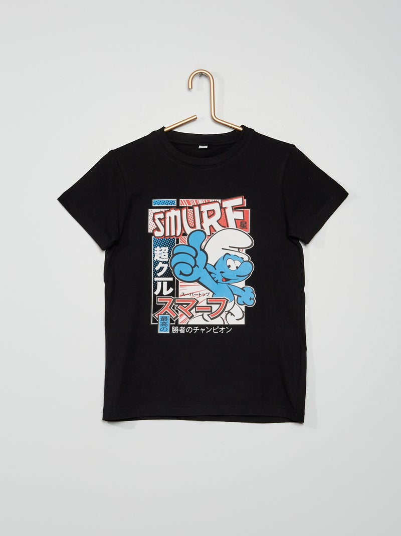 T-shirt 'Smurfs' Preto - Kiabi