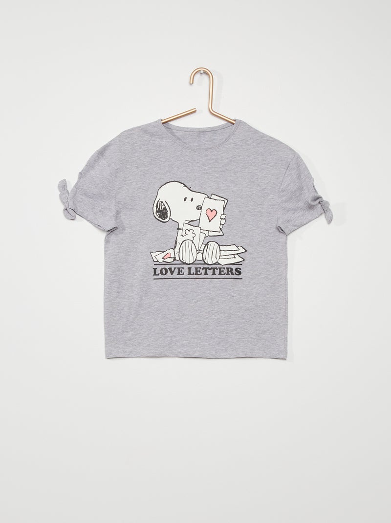 T-shirt 'Snoopy' Cinza Mesclado - Kiabi