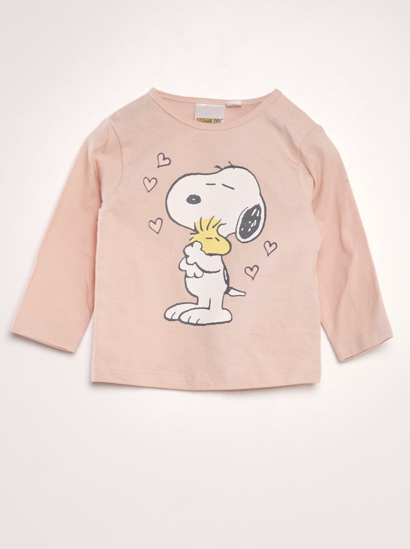 T-shirt 'Snoopy' de manga comprida ROSA - Kiabi