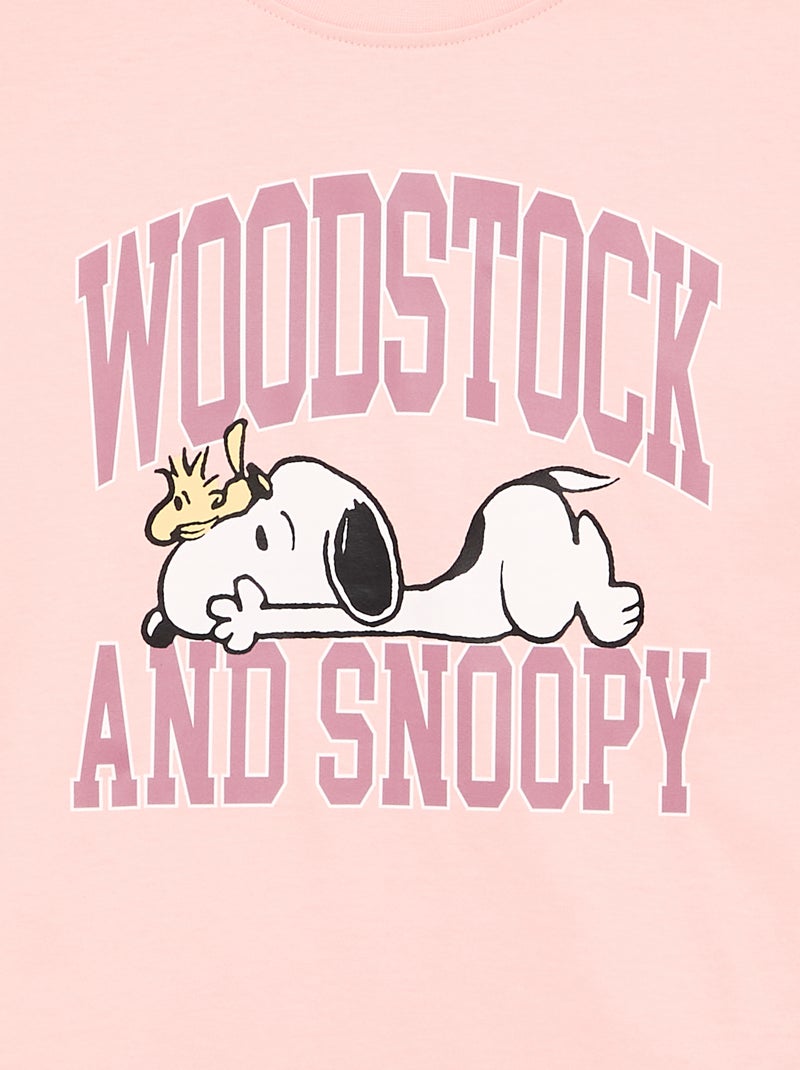 T-shirt 'Snoopy' de manga comprida Rosa - Kiabi