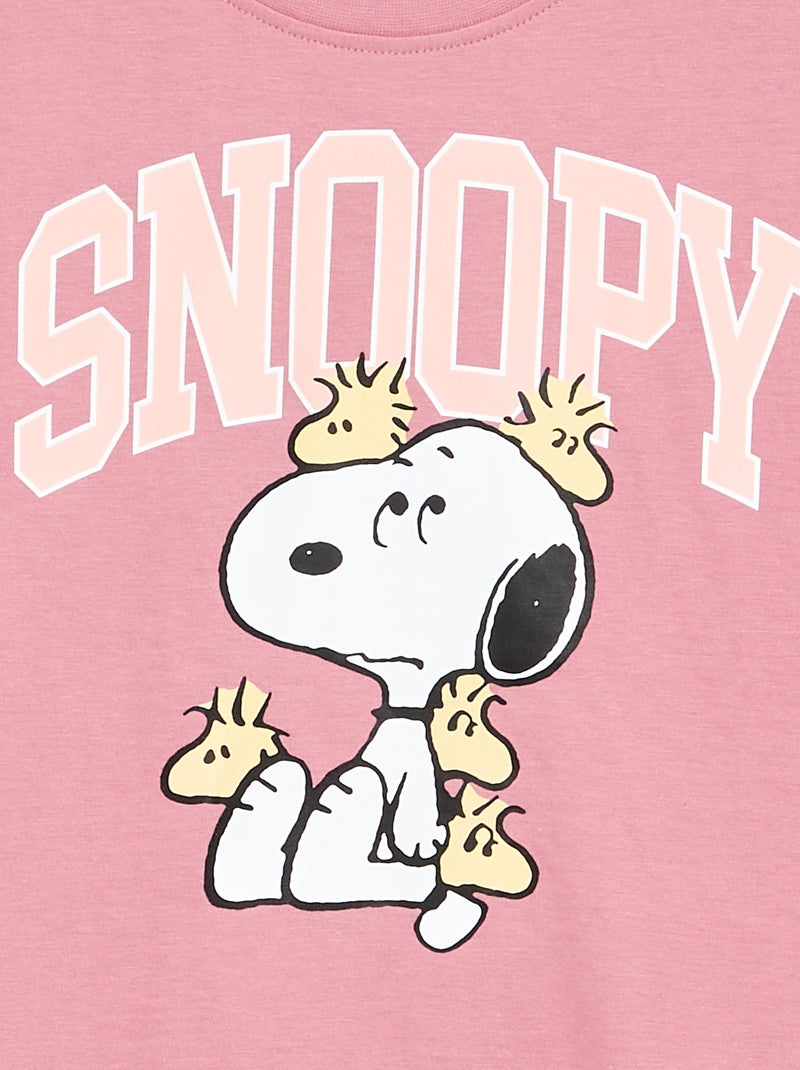 T-shirt 'Snoopy' de manga comprida Rosa - Kiabi