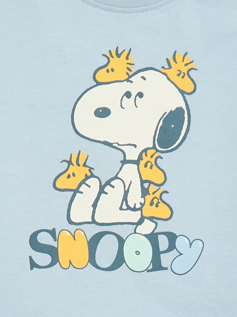 T-shirt 'Snoopy' de manga curta Azul - Kiabi