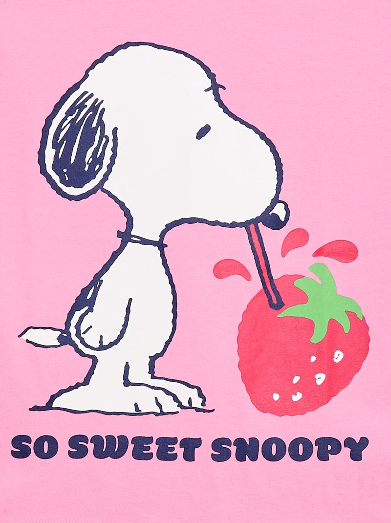 T-shirt 'Snoopy' de mangas curtas Rosa - Kiabi