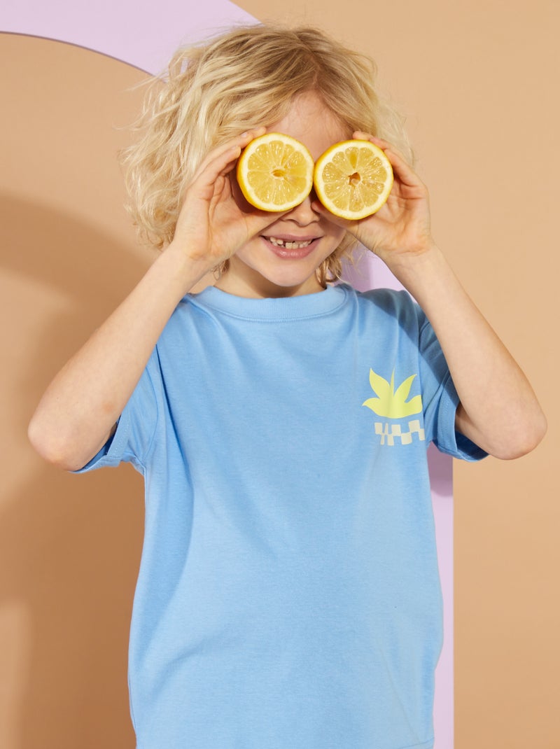 T-shirt solta com estampado - Grafik Edition AZUL - Kiabi