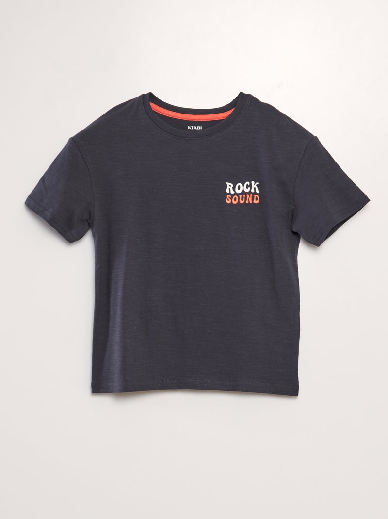 T-shirt solta estampada PRETO - Kiabi