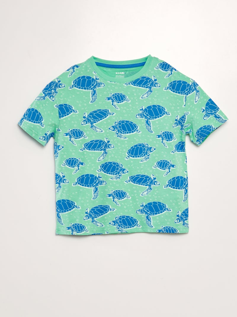T-shirt solta estampada VERDE - Kiabi