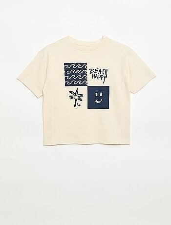 T-shirt solto de manga curta estampado