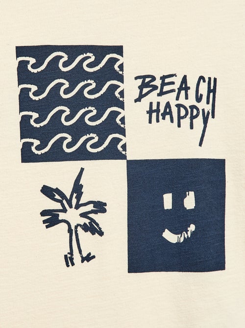 T-shirt solto de manga curta estampado - Kiabi