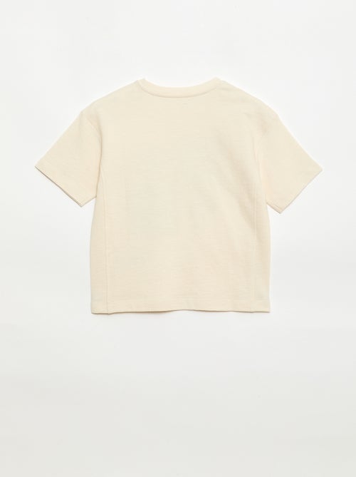 T-shirt solto de manga curta estampado - Kiabi