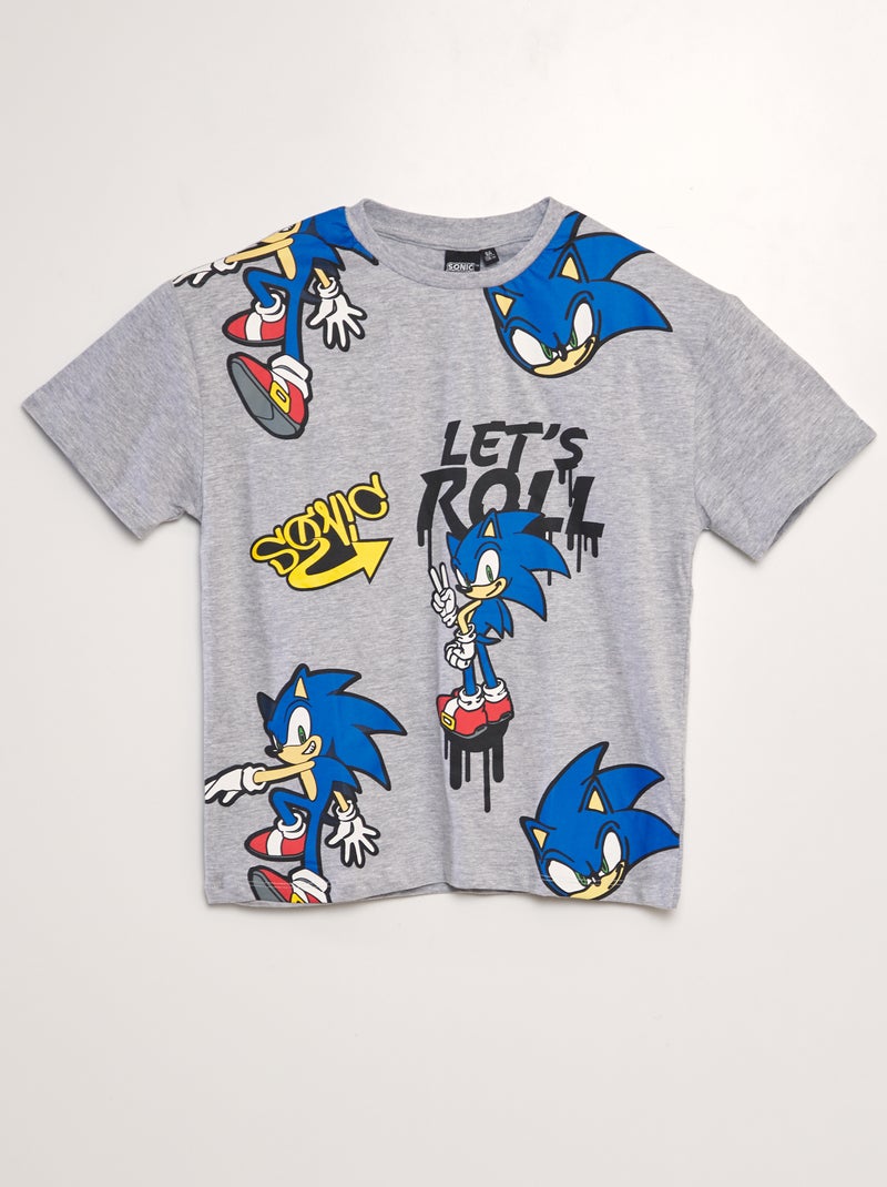 T-shirt 'Sonic' de manga curta CINZA - Kiabi