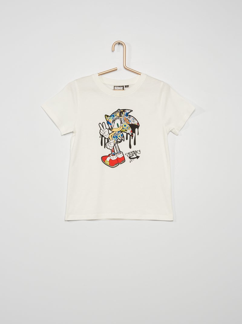 T-shirt 'Sonic' em jersey Branco - Kiabi