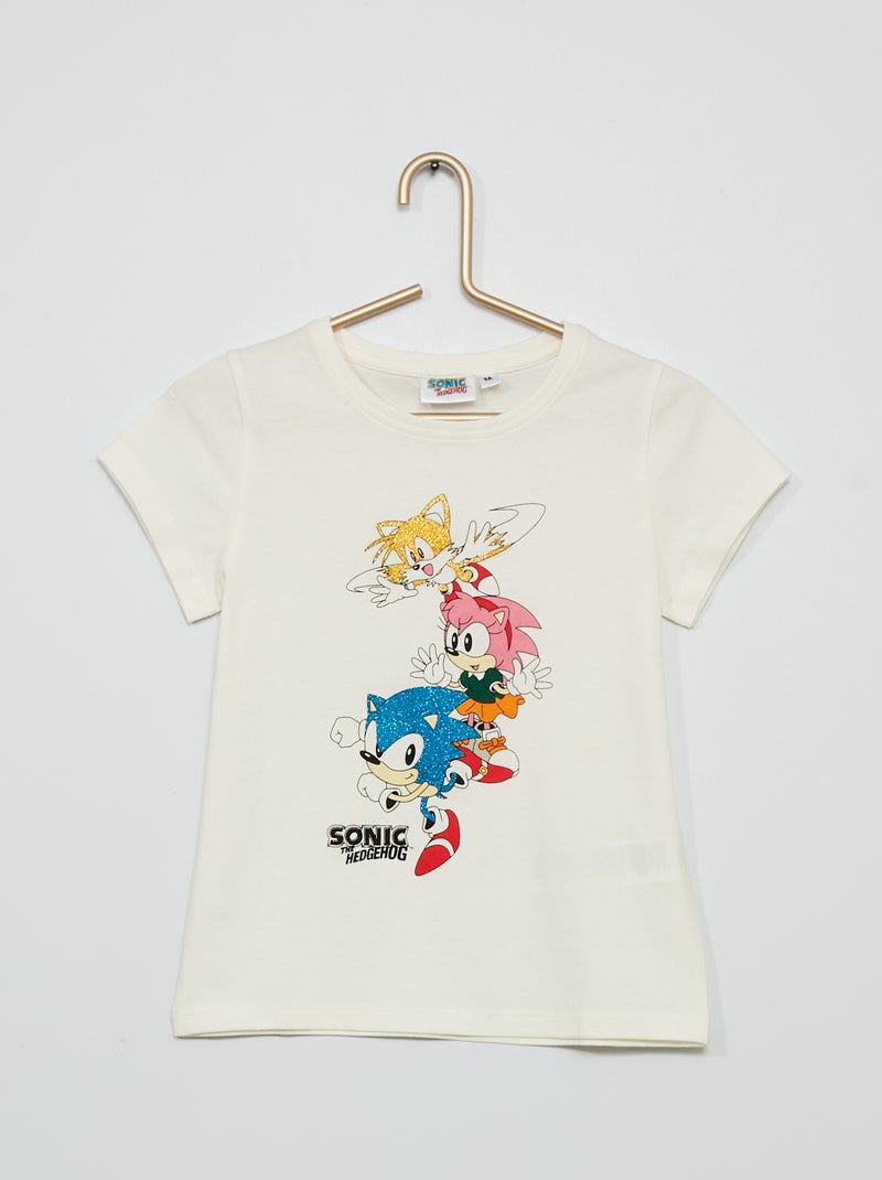 T-shirt 'Sonic' estampada Branco - Kiabi