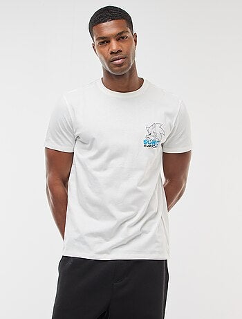 T-shirt 'Sonic' estampado frente e verso com mangas curtas