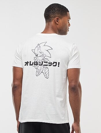 T-shirt 'Sonic' estampado frente e verso com mangas curtas