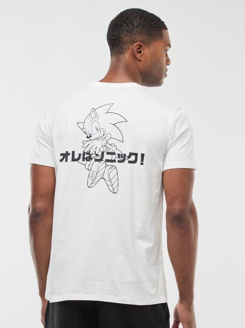 T-shirt 'Sonic' estampado frente e verso com mangas curtas - Kiabi