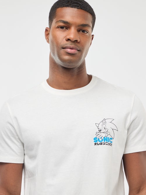 T-shirt 'Sonic' estampado frente e verso com mangas curtas - Kiabi