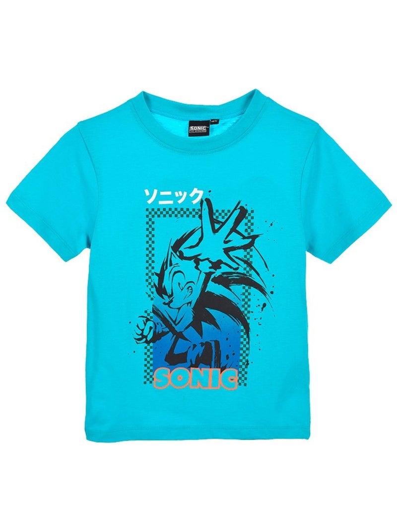 T-shirt sonic menino | licença oficial Azul-turquesa - Kiabi
