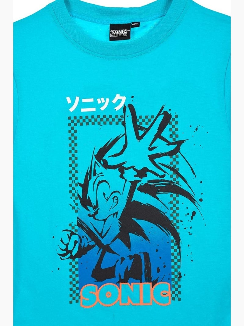 T-shirt sonic menino | licença oficial Azul-turquesa - Kiabi
