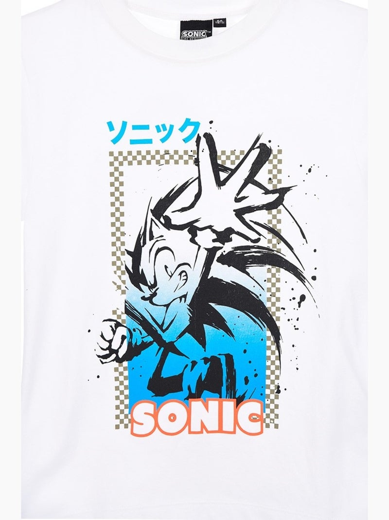 T-shirt sonic menino | licença oficial Branco - Kiabi