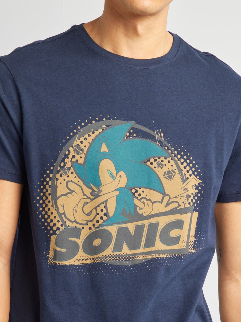 T-shirt 'Sonic' 'SEGA' de manga curta AZUL - Kiabi