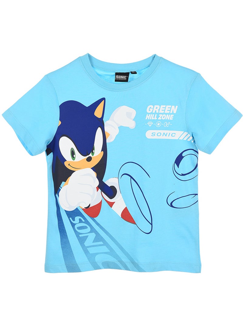 T-shirt sonic turquesa menino | licença oficial Azul-turquesa - Kiabi