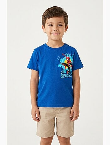 T-shirt spider-man azul menino | licença oficial