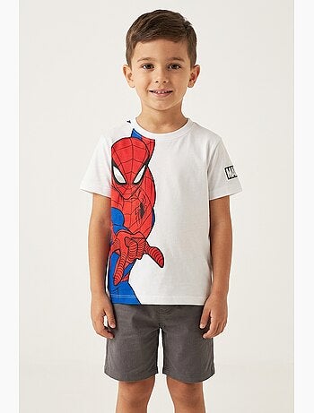 T-shirt spider-man branco menino | licença oficial