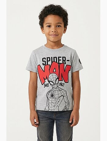 T-shirt spider-man cinzento menino | licença oficial