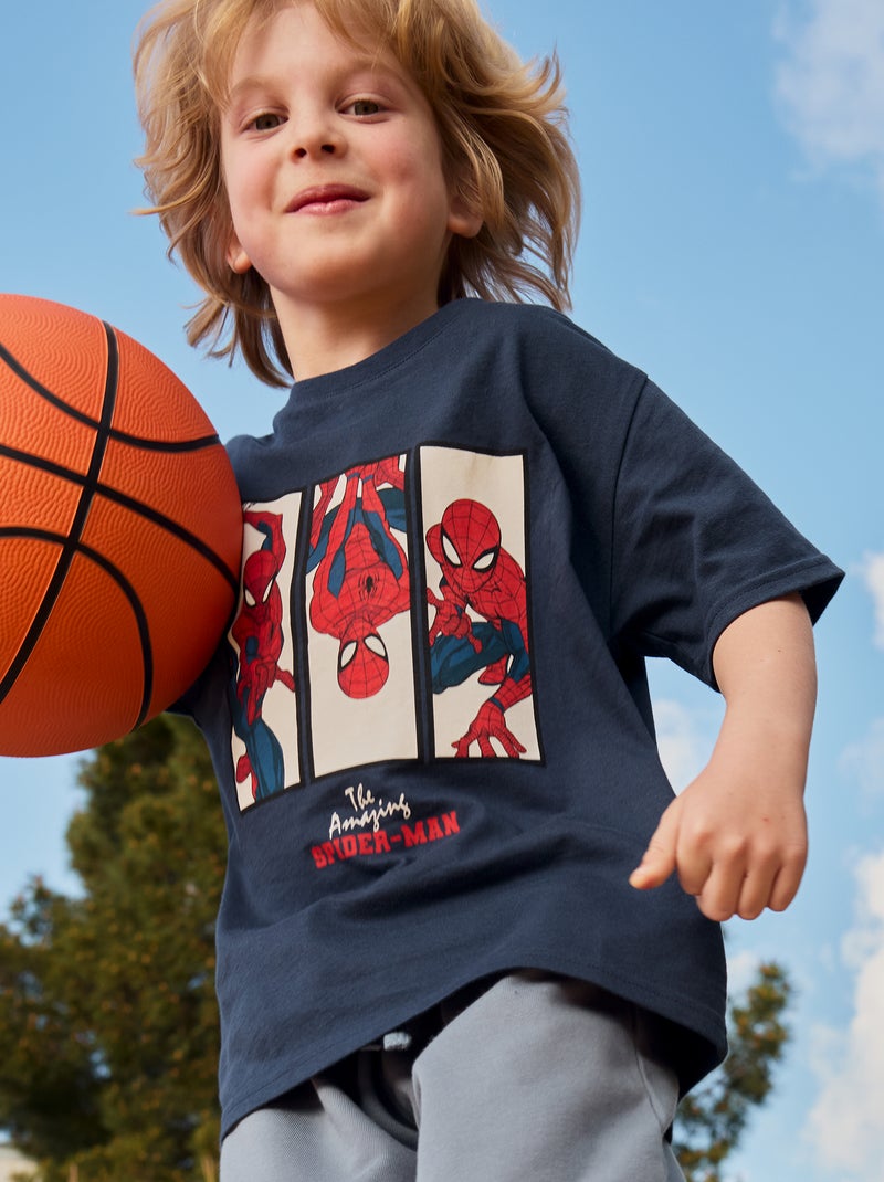 T-shirt 'Spider-Man' 'Marvel' de mangas curtas Azul - Kiabi